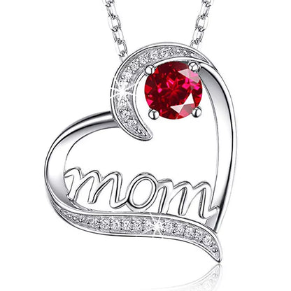 Huitan Mother'S Day Necklace for Mom Luxury Trendy Craved Pendant Necklace Pink Flower Aesthetic Neck Accessories Love Jewelry